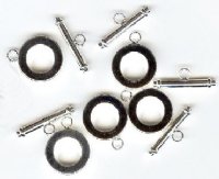 5 Sets of 15mm Bright Silver Plated Toggles